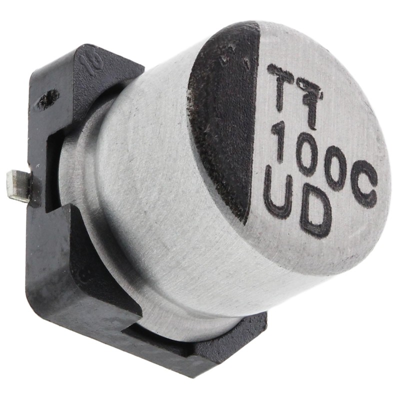 10 pcs - Nichicon 100μF Aluminium Electrolytic Capacitor 16V dc, Surface Mount - UUD1C101MCL1GS