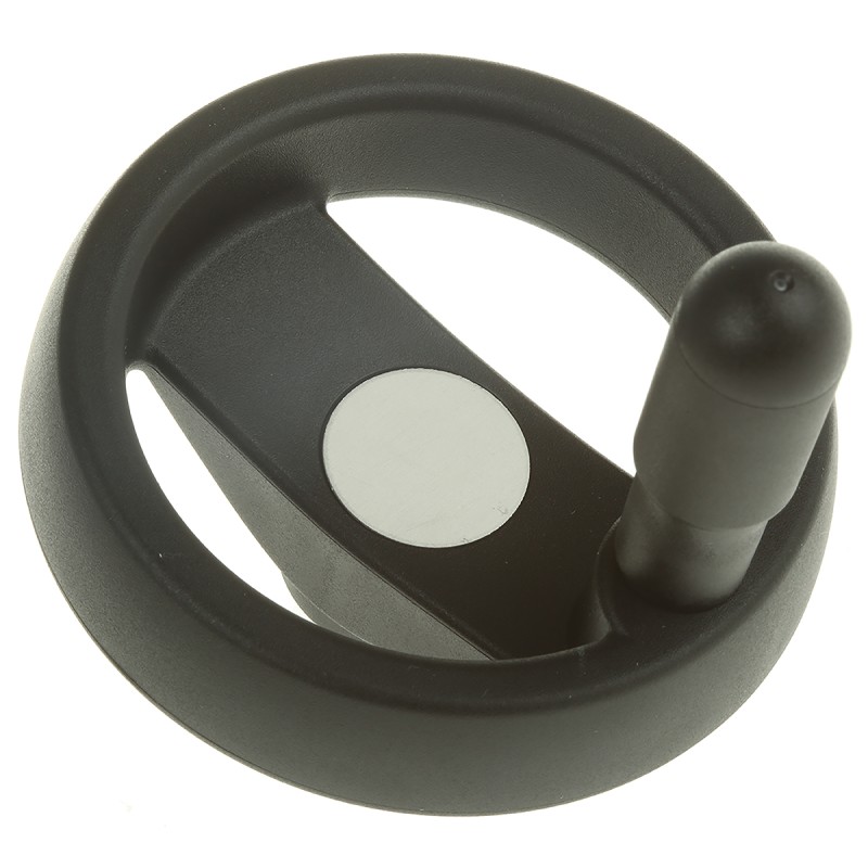 1 pcs - Elesa Black Technopolymer Hand Wheel, 80mm diameter