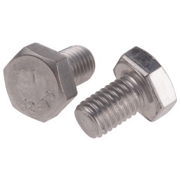 1 Bag of 25 - Plain Stainless Steel Hex, Hex Bolt, M10 x 16mm