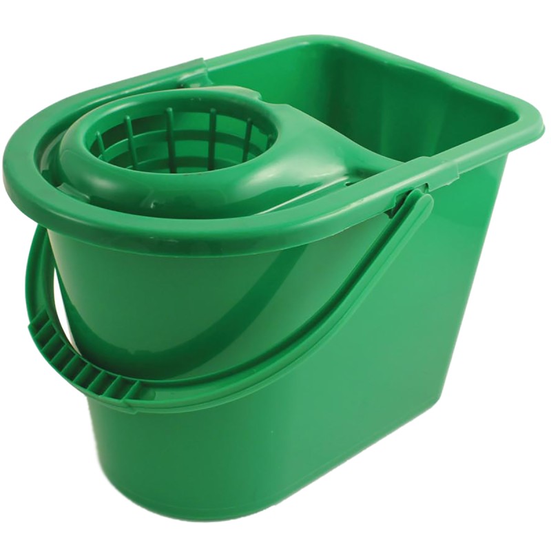 1 pcs - 12L Plastic Green Mop Bucket With Handle