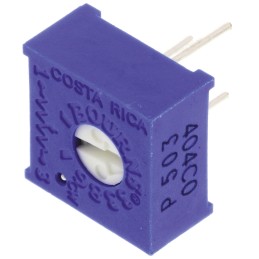 1 pcs - 50kΩ, Through Hole Trimmer Potentiometer 0.5W Top Adjust Bourns, 3386
