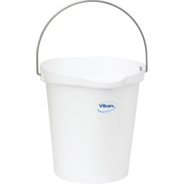 1 pcs - 12L Plastic White Bucket With Handle