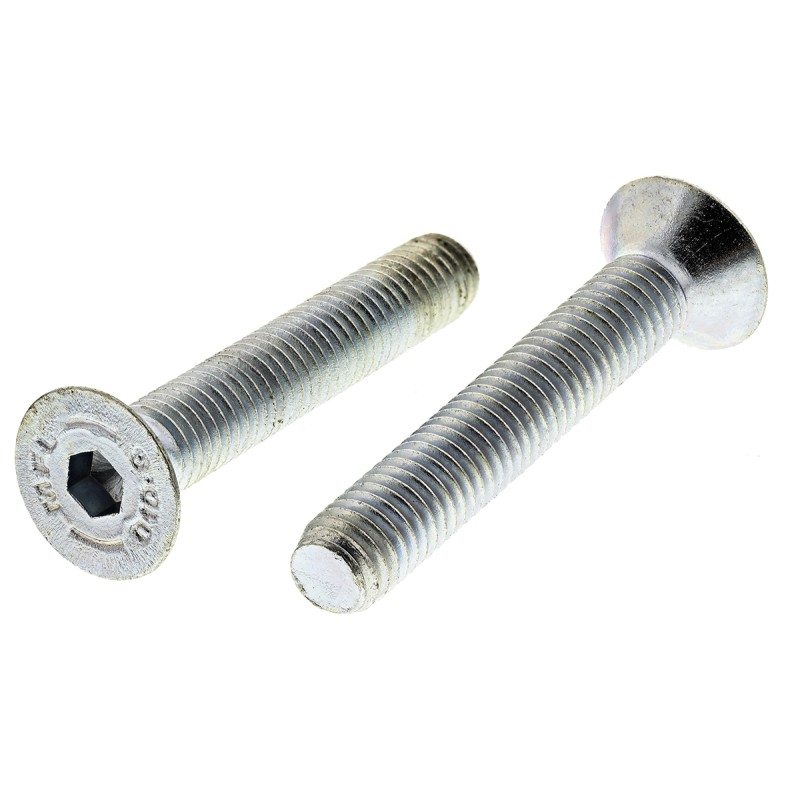 1 Bag of 25 - RS PRO Bright Zinc Plated Steel Hex Socket Countersunk Screw, DIN 7991, M8 x 50mm