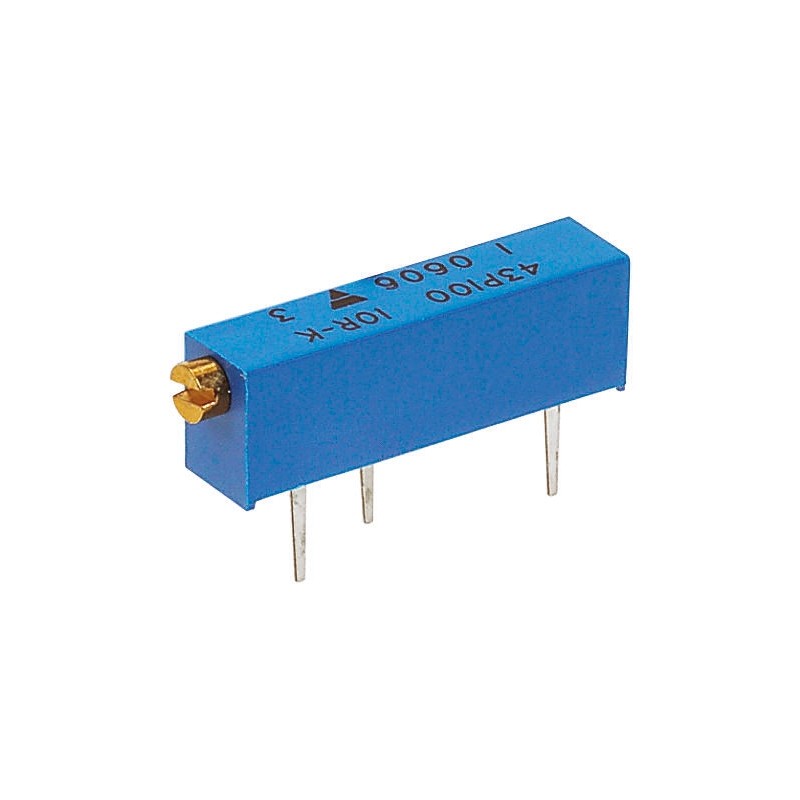 1 pcs - Vishay 43P Series 20-Turn Through Hole Trimmer Resistor with Pin Terminations, 2MΩ ±10% 1/2W ±100ppm/°C Side Adjust
