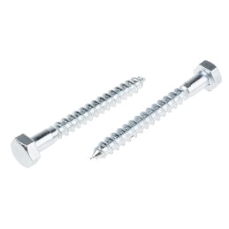 1 Bag of 25 - RS PRO Hex Coach Screw, Steel Bright Zinc Plated, 8mm x 70mm