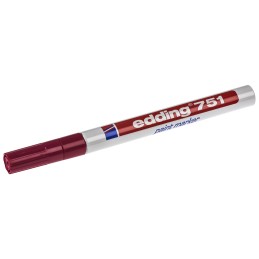1 pcs - Edding Red 1 - 2mm Fine Tip Paint Marker Pen for use with Glass, Metal, Plastic, Wood