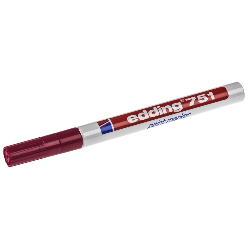1 pcs - Edding Red 1 - 2mm Fine Tip Paint Marker Pen for use with Glass, Metal, Plastic, Wood