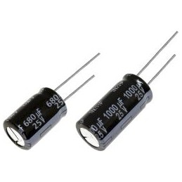 10 pcs - Panasonic 680μF Aluminium Electrolytic Capacitor 25V dc, Radial, Through Hole - EEUFP1E681B