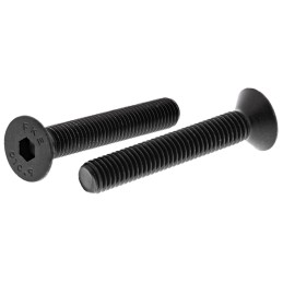 1 Bag of 25 - RS PRO Black, Self-Colour Steel Hex Socket Countersunk Screw, DIN 7991, M8 x 50mm