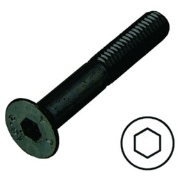 1 Bag of 25 - RS PRO Black, Self-Colour Steel Hex Socket Countersunk Screw, DIN 7991, M8 x 50mm