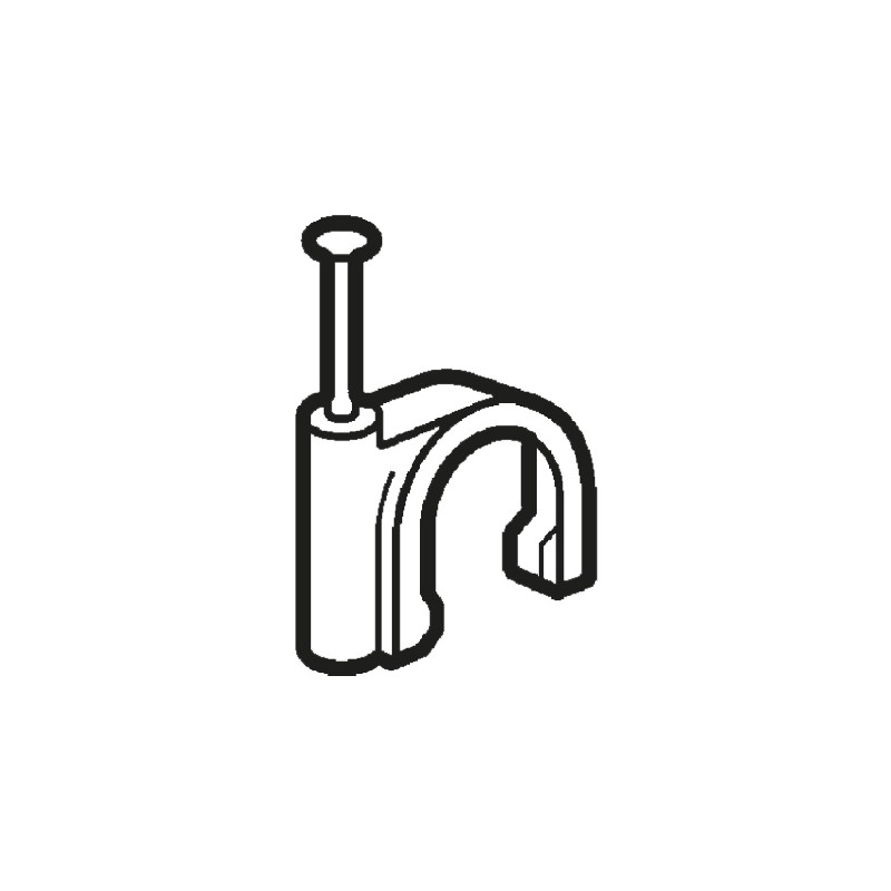 1 Box of 100 - Legrand Grey Cable Clip, 7mm Max. Bundle