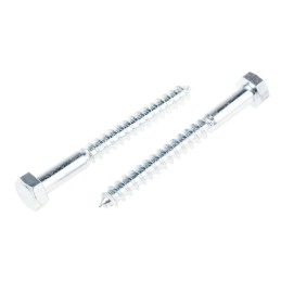 1 Bag of 25 - RS PRO Hex Coach Screw, Steel Bright Zinc Plated, 8mm x 80mm