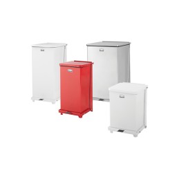 1 pcs - Rubbermaid Commercial Products 49L White Pedal Galvanised Steel Waste Bin