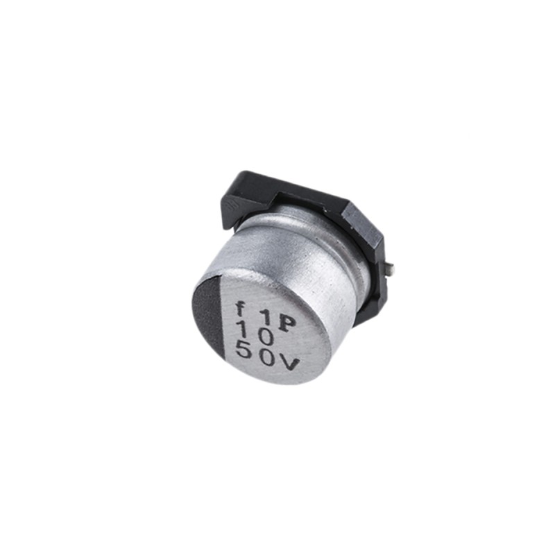 10 pcs - Nichicon 10μF Aluminium Electrolytic Capacitor 50V dc, Surface Mount - UWT1H100MCL1GB