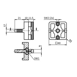 1 pcs - RS PRO M4 Connection Plate Connecting Component, Strut Profile 40 mm, Groove Size 8mm