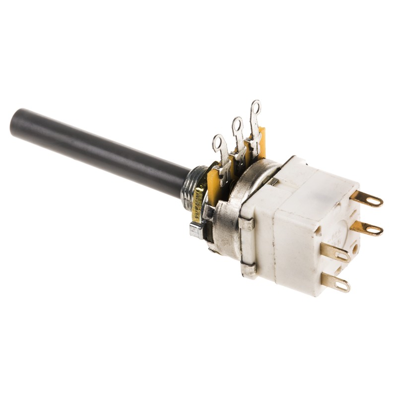 1 pcs - TE Connectivity 100kΩ Rotary Potentiometer 1-Gang Panel Mount, 1624203-2