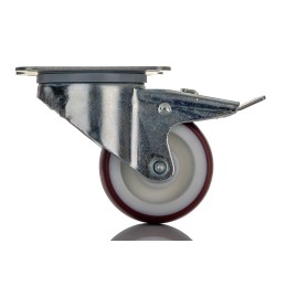 1 pcs - Tente Braked Swivel Castor Wheel, 150kg Capacity, 80mm Wheel