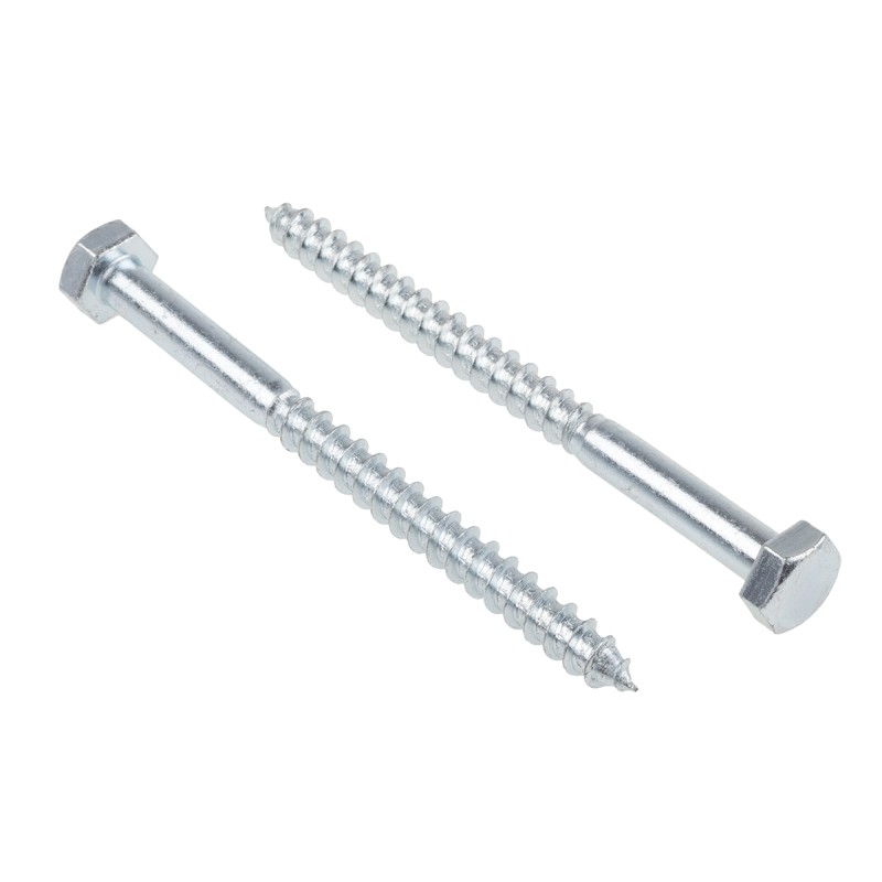 1 Bag of 25 - RS PRO Hex Coach Screw, Steel Bright Zinc Plated, 10mm x 130mm