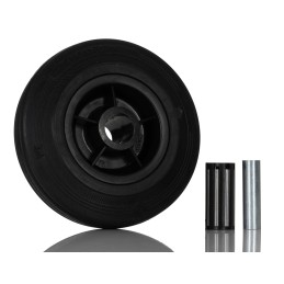 1 pcs - Tente Black Rubber Ageing Resistant Trolley Wheel, 100kg