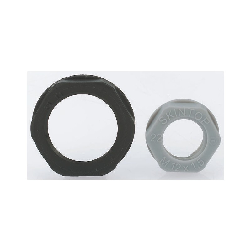 1 Pack of 100 - Lapp Black Fibreglass PA Cable Gland Locknut, M12 Thread, IP68