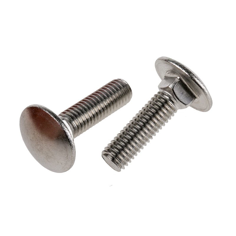 1 Bag of 25 - Plain Stainless Steel Coach Bolt, M10 x 40mm