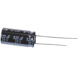 10 pcs - Panasonic 820μF Aluminium Electrolytic Capacitor 25V dc, Radial, Through Hole - EEUFR1E821