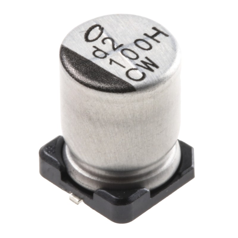 10 pcs - Nichicon 100μF Aluminium Electrolytic Capacitor 50V dc, Surface Mount - UCW1H101MNL1GS