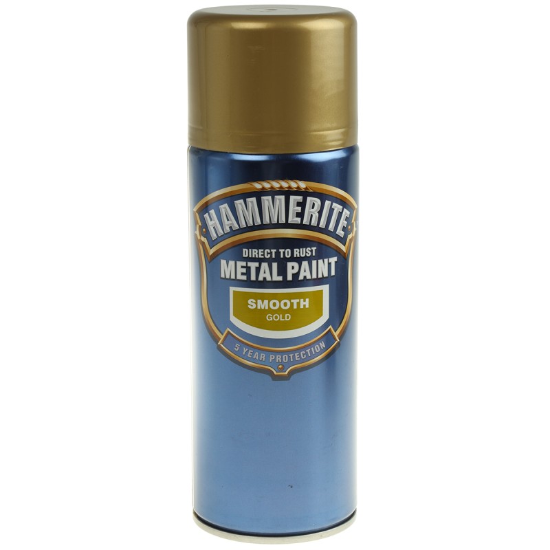 1 pcs - Hammerite 400ml Gold Smooth Spray Paint