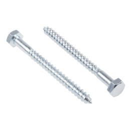 1 Bag of 25 - RS PRO Hex Coach Screw, Steel Bright Zinc Plated, 10mm x 120mm