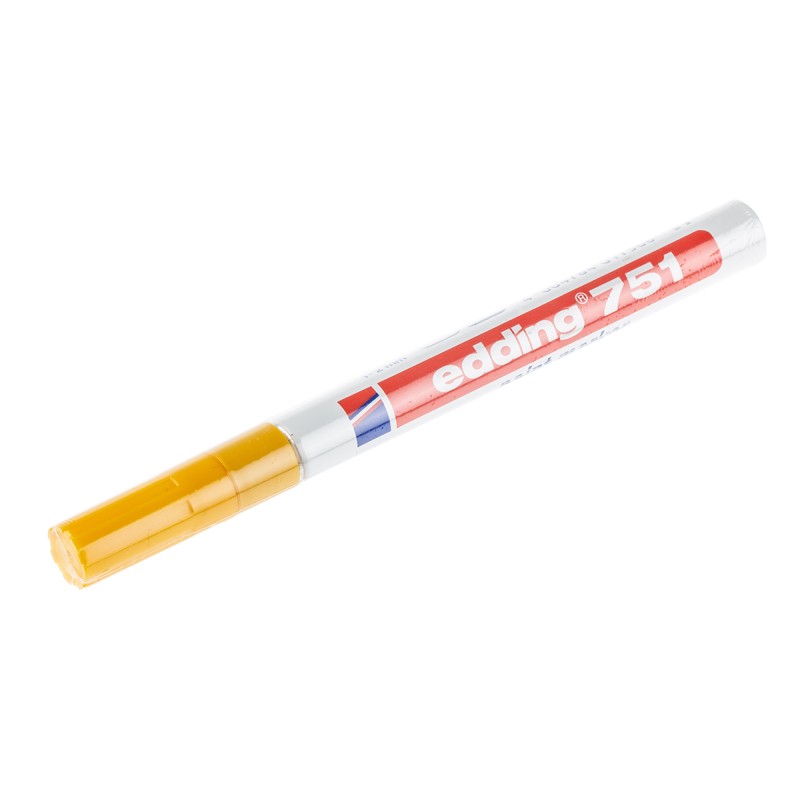 1 pcs - Edding Yellow 1 - 2mm Fine Tip Paint Marker Pen for use with Glass, Metal, Plastic, Wood