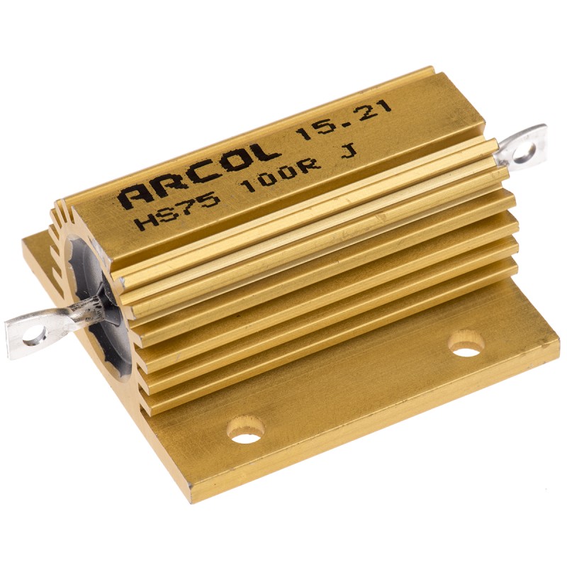 1 pcs - Arcol, 100Ω 75W Wire Wound Chassis Mount Resistor HS75 100R J ±5%