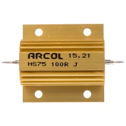 1 pcs - Arcol, 100Ω 75W Wire Wound Chassis Mount Resistor HS75 100R J ±5%