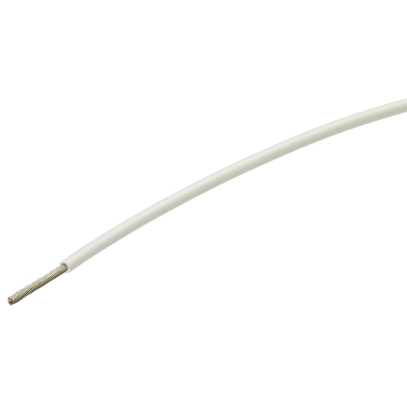 1 Reel of 100 M - TE Connectivity White 2 mm² Hook Up Wire, 14 AWG, 19/27, 100m, Polyalkene Insulation