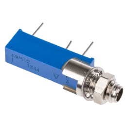 1 pcs - 5kΩ, Panel Mount, Through Hole Trimmer Potentiometer 0.5W Side Adjust Vishay, 43P