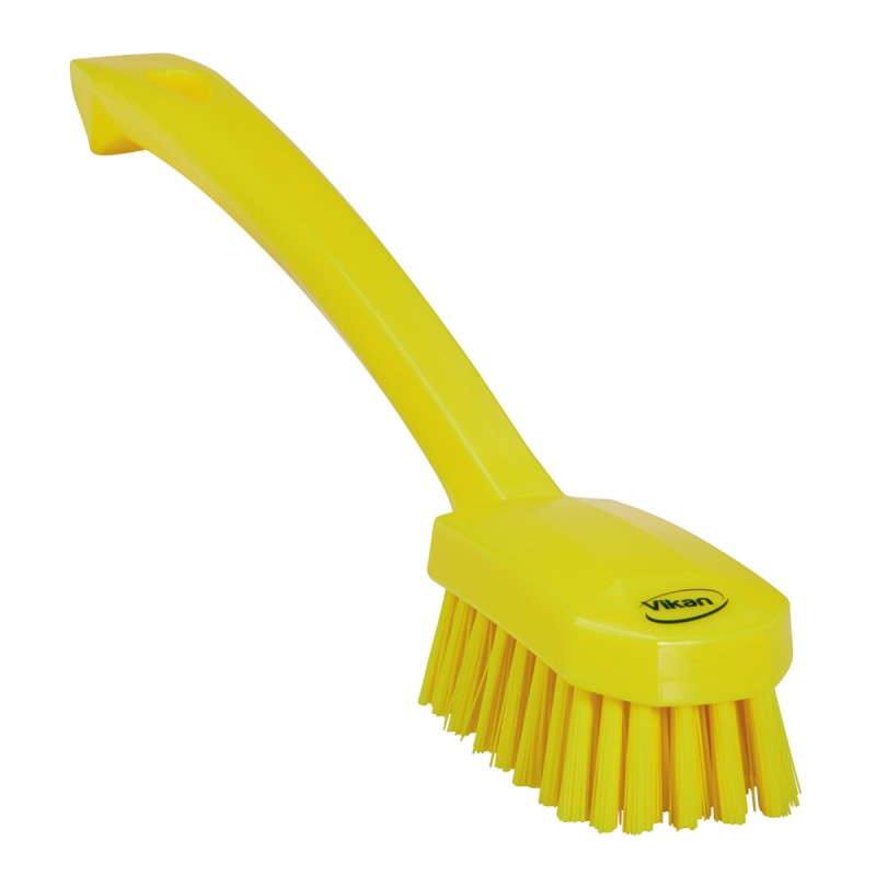 1 pcs - Vikan Medium Bristle Yellow Scrubbing Brush, 22mm bristle length, PET bristle material