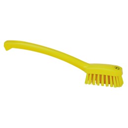 1 pcs - Vikan Medium Bristle Yellow Scrubbing Brush, 22mm bristle length, PET bristle material