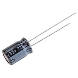 10 pcs - Nichicon 220μF Aluminium Electrolytic Capacitor 35V dc, Radial, Through Hole - UVY1V221MPD