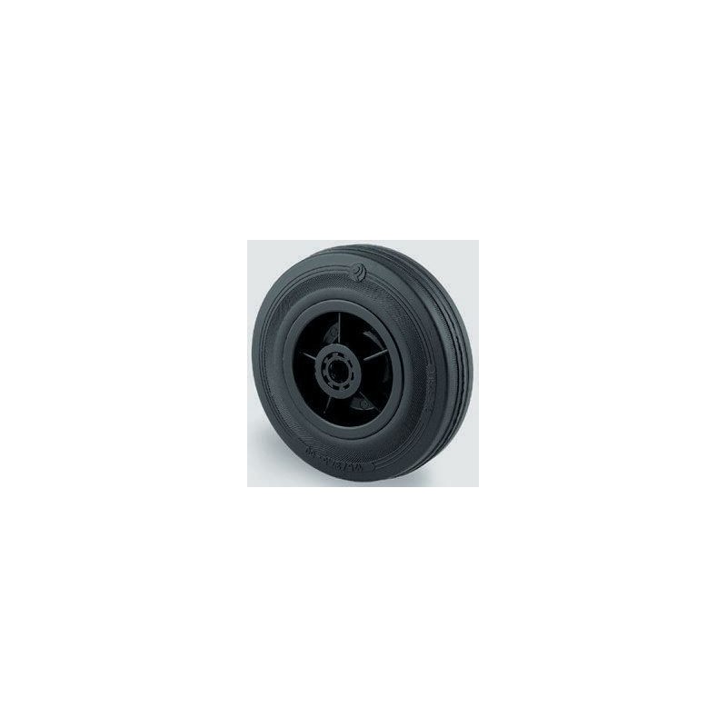 1 pcs - Guitel Hervieu Black Rubber Abrasion Resistant Trolley Wheel, 125kg