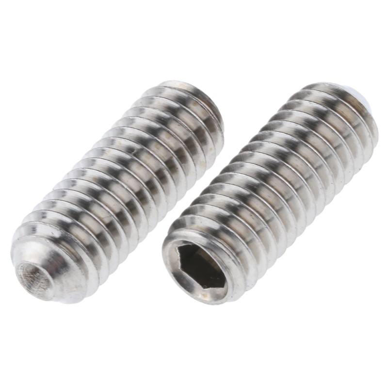 1 Bag of 25 - Plain Stainless Steel Hex Socket Set M6 x 16mm Grub Screw