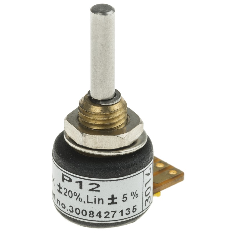 1 pcs - RS PRO 2kΩ Rotary Potentiometer 1-Gang Panel Mount