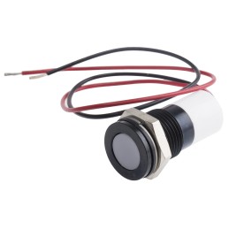 1 pcs - RS PRO White Panel Mount Indicator, 24V dc, 14mm Mounting Hole Size, Lead Wires Termination, IP67