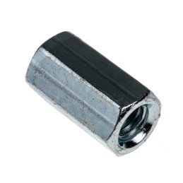 1 Bag of 25 - 18mm Bright Zinc Plated Steel Coupling Nut, M6