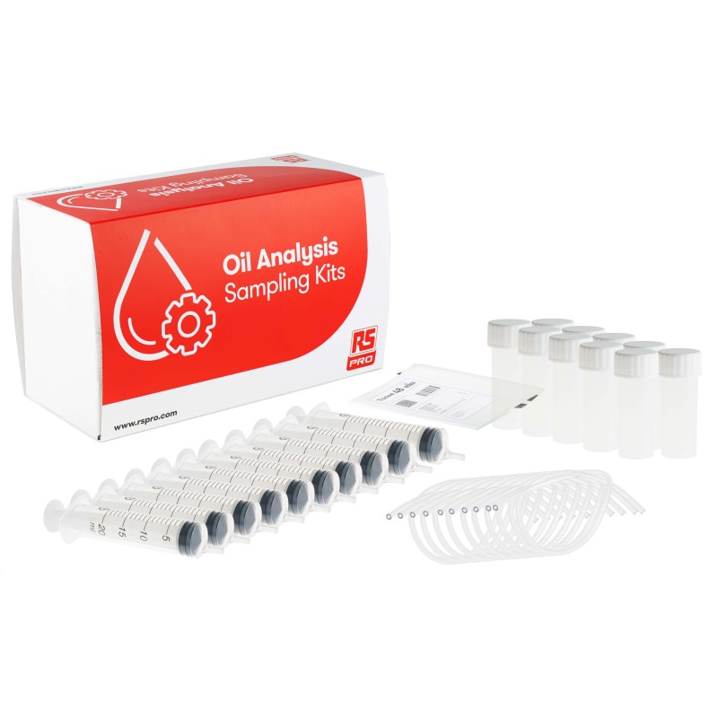 10 pcs - RS PRO 10 unit Box Oil Test Kit and Analysis Service for Automotive, Industrial Machinery and Manufacturing, Marine