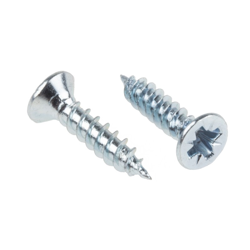 1 Bag of 250 - RS PRO Pozidriv Countersunk Steel Wood Screw Bright Zinc Plated, No. 6 Thread, 5/8in Length