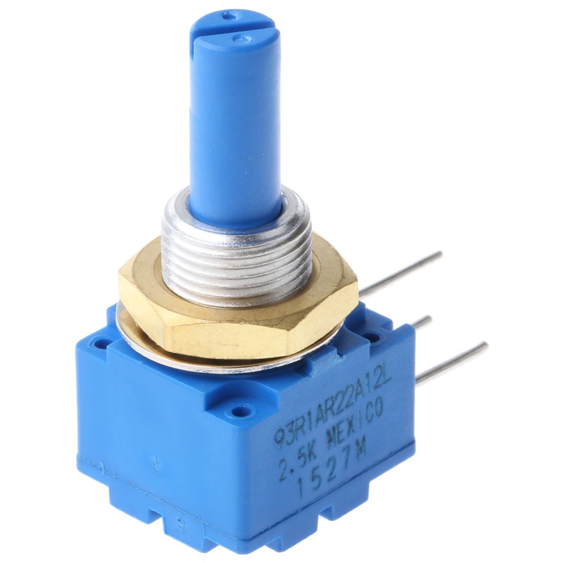 1 pcs - Bourns 2.5kΩ Potentiometer, Panel Mount (Through Hole), 93R1A-R22-A12L