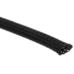 1 Reel of 5 M - HellermannTyton Expandable Braided PET Black Cable Sleeve, 6mm Diameter, 5m Length, Helagaine HEGP06 Series