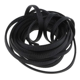 1 Reel of 5 M - HellermannTyton Expandable Braided PET Black Cable Sleeve, 6mm Diameter, 5m Length, Helagaine HEGP06 Series