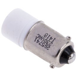 1 pcs - RS PRO White LED Indicator Lamp, 230V ac, BA9s Base, 10mm Diameter, 410mcd