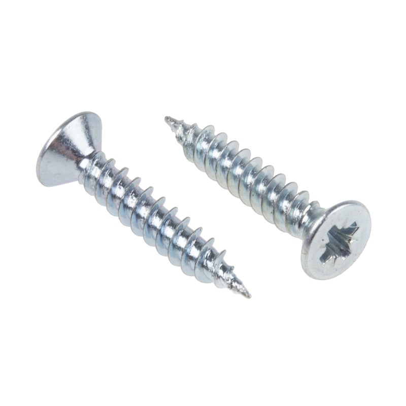 1 Bag of 250 - RS PRO Pozidriv Countersunk Steel Wood Screw Bright Zinc Plated, No. 4 Thread, 5/8in Length