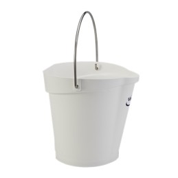 1 pcs - 6L Plastic White Bucket With Handle